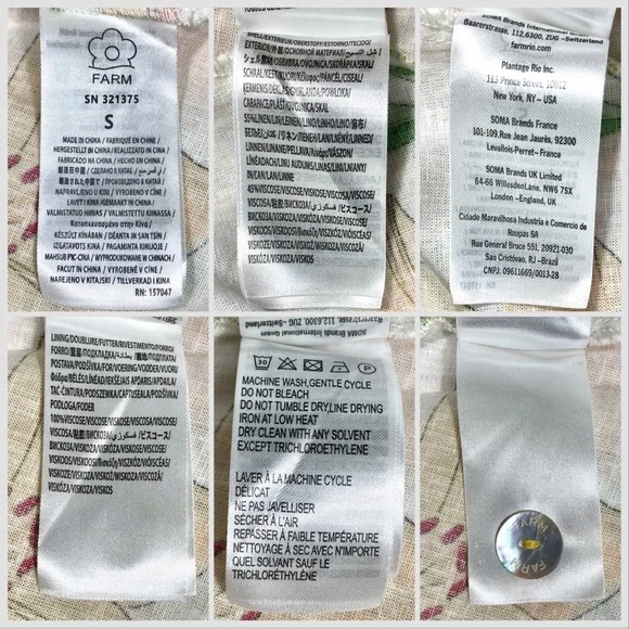 *SOLD* Farm Rio Tropical Destination Midi Linen Blend Shirt Dress Small NWT - Picture 8 of 17